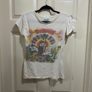 Pepsi Cola short sleeve shirt cream with multi color graphic print size large